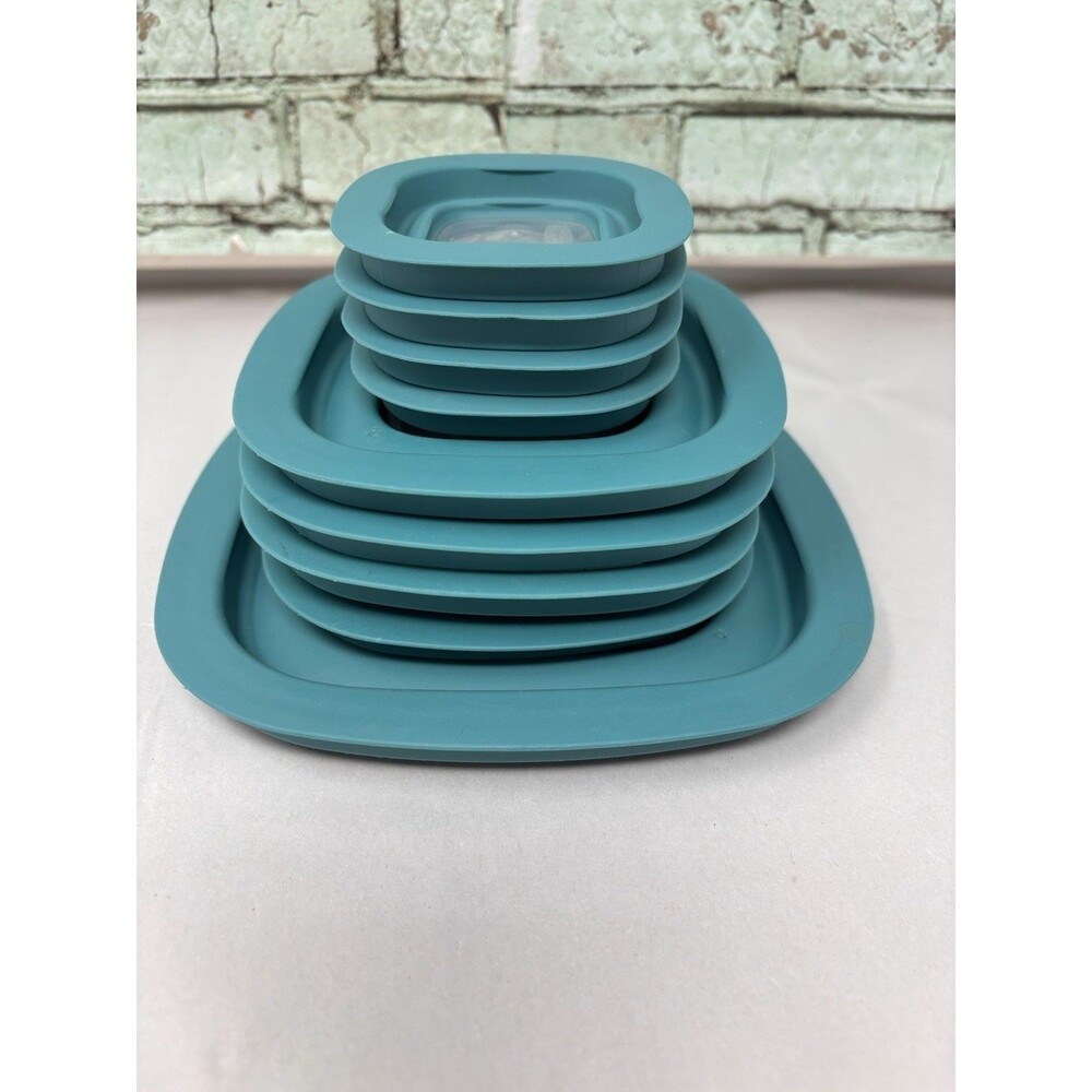 Rubbermaid Flex Seal Replacement Lids (9) Teal Blue Window 10M3M4 10M1M2 7N93